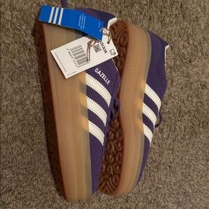 Adidas Purple and White Athletic Shoes Retro Style